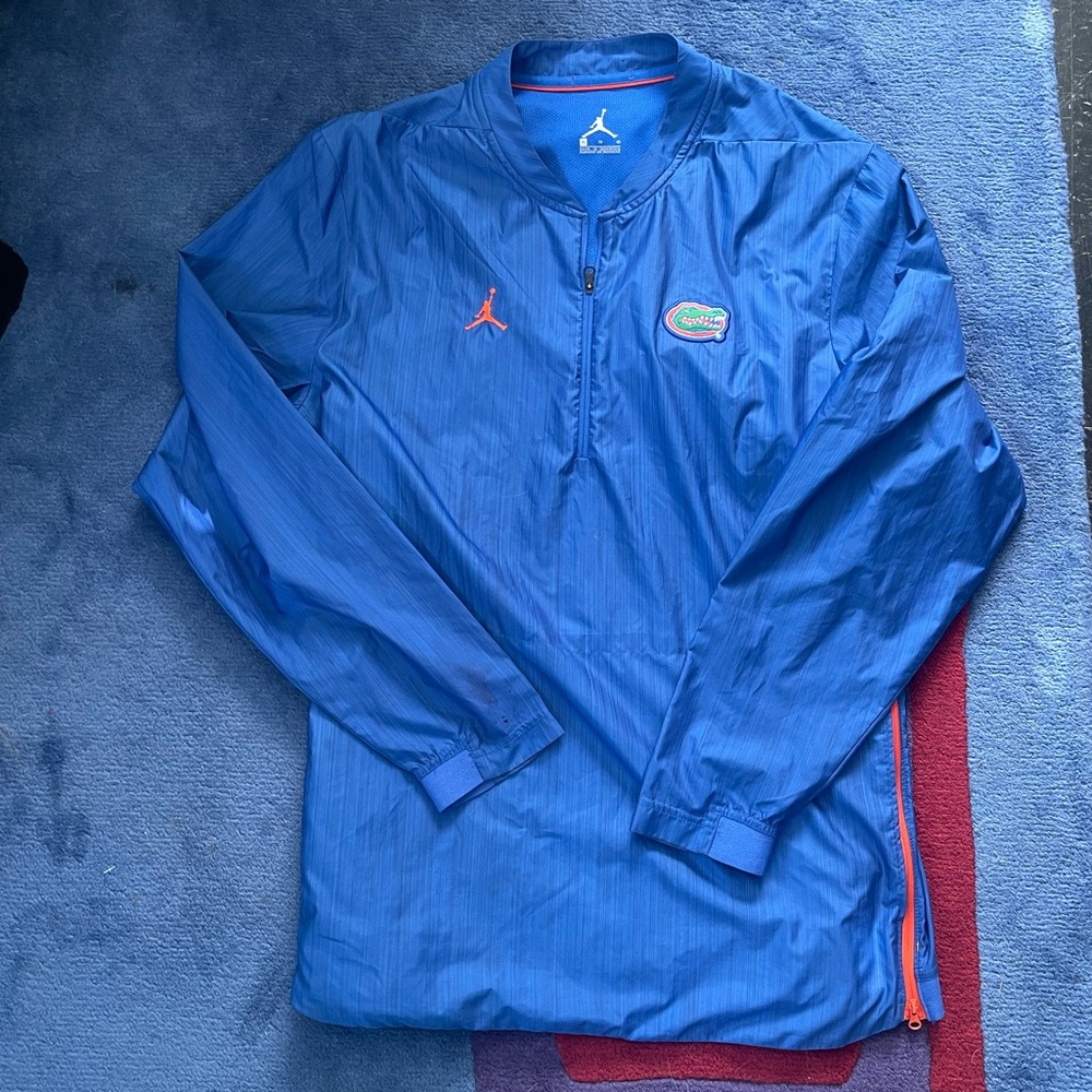 Nike Jordan Florida Gators Windbreaker Warm Up 1/4 Zip Jacket Men XL Blue